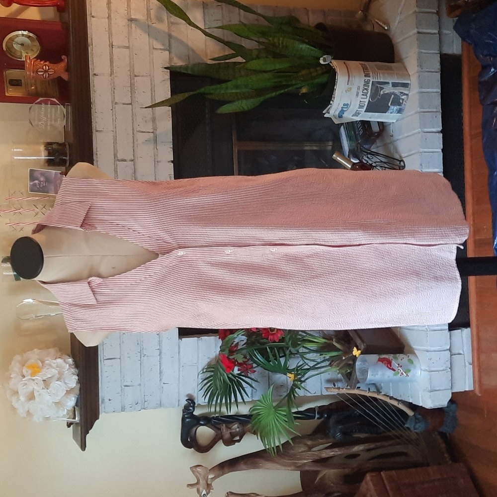 Nina Leonard Button Up Dress w/ Slip